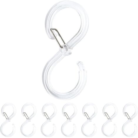 8 Pack S Hooks Hanger - Clothes Rod Hooks, Anti-Drop Hanger Hook - For Hanging Bathroom Bedroom Office (1/5)