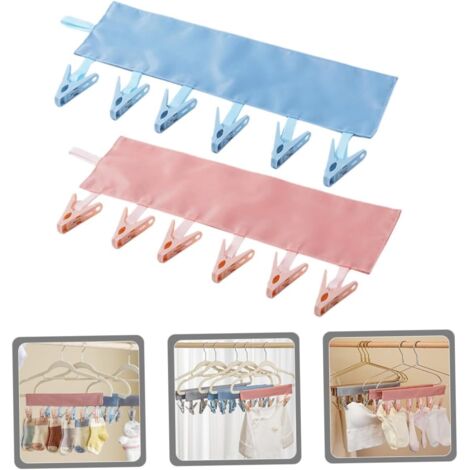 CCYKXA Pieces Foldable Clip Hangers for Socks and Underwear Portable and Stable Drying Rack Space Saving for Travel and Home Multifunctional Folding Design (1/5)