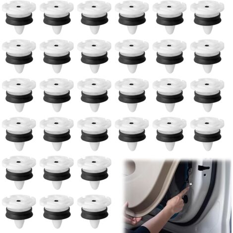 CCYKXA Car Fixing Clips 30 Pieces Universal Plastic Rivet for Auto Cars Door Panels OEM 7703077476 Large Size Clips Fasteners Fasteners Trim for Peugeot Renault Clio Citroen