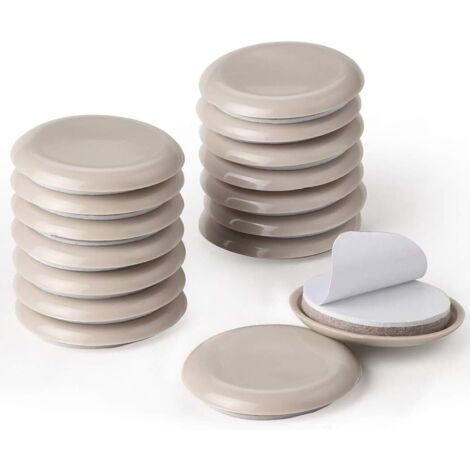 Furniture Pads 16 Pieces Self Adhesive 54mm Round Furniture Sliders for Floor Protector (Beige) (1/5)