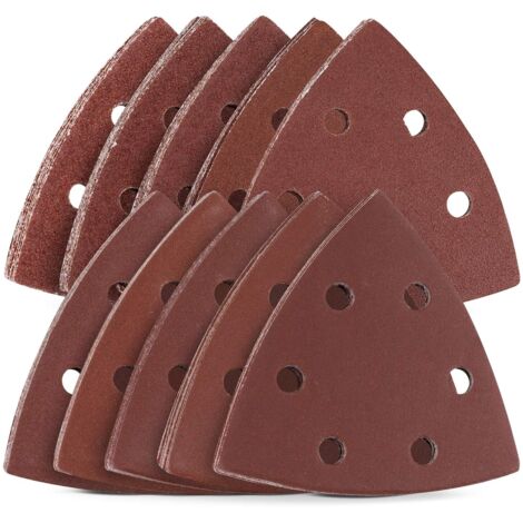 100 Sheets of Sandpaper - Abrasives for Orbital Sander - Adhesive Sanding Sheets with Velcro - Grit from P40 to P400 - 9 x 9 x 9 cm (1/5)