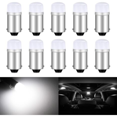 (10PCS )BA9S T11 53 T4W 64111 LED Bulb 12V, 2SMD 2835Chips White 6000K Car LED Bulb for Interior Light Glove Box License Plate Light (1/5)