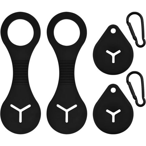 4 Pack Silicone Dispenser Poop Holder, Silicone Dispenser Poop Bag Holder with 2 Hooks for Dog Leash Dispenser Accessory