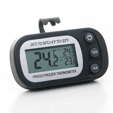Black Refrigerator Thermometer LCD Display Digital Waterproof Freezer Thermometer with Magnetic Hook Refrigerator Thermometer (-20 50 ℃) (1/5)