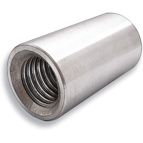 Round threaded sleeve A2 stainless steel - Connection nut - V2A - Round design M6 M8 M10 M12 M16 M20 (100, M6 x 25) (1/3)