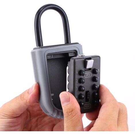 Outdoor Security Key Box Mini Portable Security Key Box with 10 Digit Code Waterproof Key Box for Home School Office Factory (1/5)