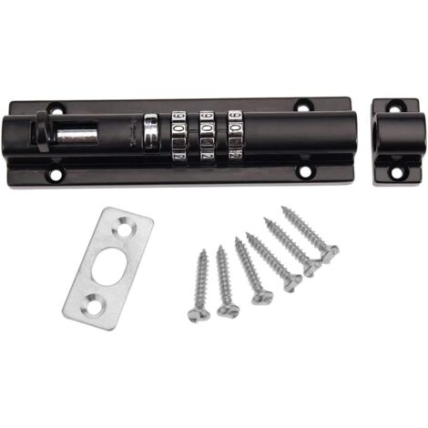 Mechanical Coded Door Lock Keyless Combination Gate Lock Mounting Screws for Cabinet Garden Garage Black (1/5)