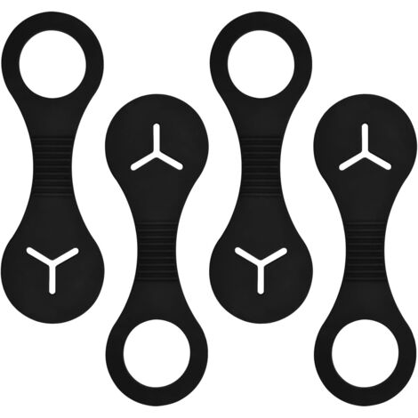 Ansoem 4 Pack Silicone Poop Holder, Silicone Poop Bag Holder for Dog Waste Bags Dog Poop Bag Holder for Leash(Black)