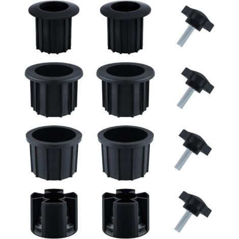 12 pieces replacement for umbrella stand, hole cover cap with stainless steel star button m8 parasol accessories parasol stand accessories for patio table balcony backyard (black) (1/5)