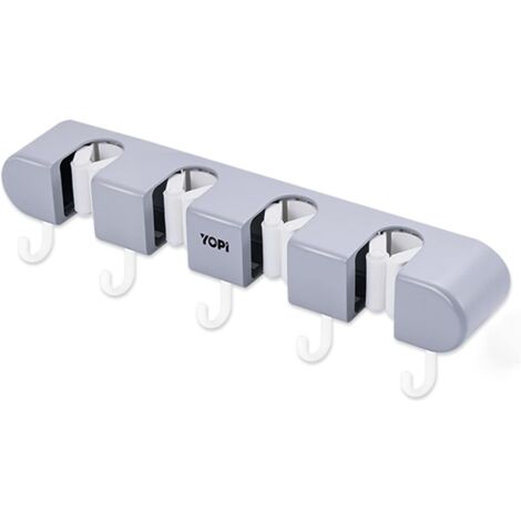 Wall Mounted Mop Holder, Mop Hook, Broom Storage, Self Adhesive Mop Holder, for Bathroom, Kitchen, Office, Closet, Garden Garage. (1/5)