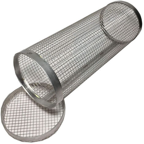 Round BBQ Grill Basket, Outdoor Camping Picnic Cookware BBQ Accessories, Stainless Steel Round Mesh Basket, Barbecue Basket for Grilling Vegetables, Seafood, Meat (20cm) (1/5)