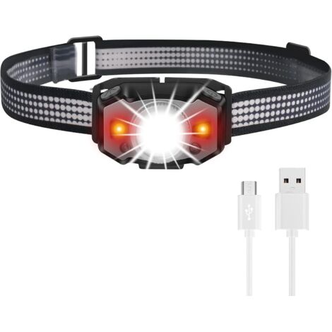 Rechargeable LED Headlamp Super Bright Headlamps Smart Headlamp IPX5 Waterproof Built-in Battery Child Pocket Headlamps Adult Camping Running [Energy Class A+++] (1/5)