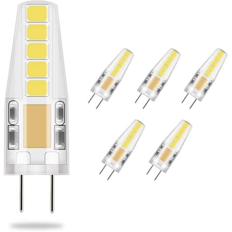 5 x G4 LED Bulb 3W Cool White 3W LED Equivalent to 23W Halogen Bulb 36mm x 9mm Closer to Traditional Size 6000K AC/DC 12V (1/5)