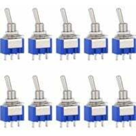 10Pcs AC 125V 6A ON-OFF 3 Pin Mini Toggle Switch 2 Position for Arduino Car Truck Boat Vehicle Switch (1/5)