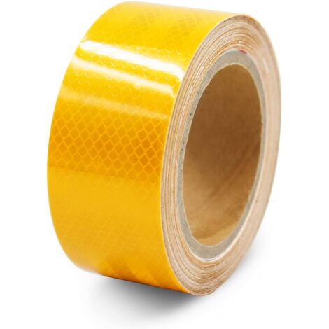 Reflective, High Visibility Reflective Stickers, Self-Adhesive Safety Tape for Car Trucks Camper Trailer Balance Car Strollers Helmets, 25M x 5cm Yellow (1/5)