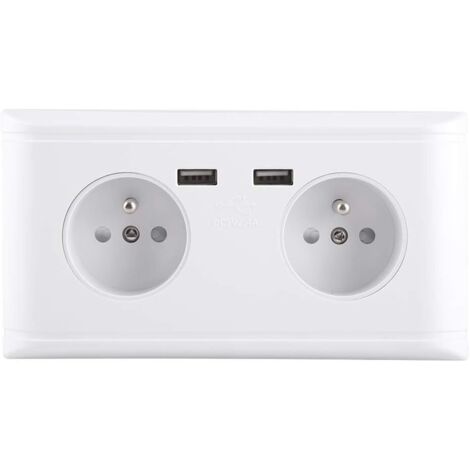 Multifunctional USB Socket EU Plug Wall Power Socket with Dual USB Port for Phone Charging 250V (1/5)