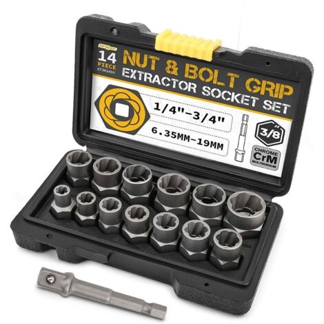 Anti-tooth sleeve sliding toothed sleeve anti-theft screw bad nut removal tool gray box of 14 pieces (1/5)
