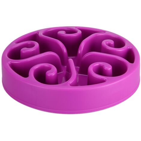 Interactive Slow Feeder Dog Bowl, Anti-Binge Bowl to Prevent Bloating (Purple)