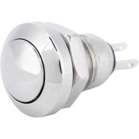 Momentary Push Button Switch 1A 24V Waterproof Fits 8mm Mounting Hole Power Push Button(Nickel-plated Brass) (1/5)