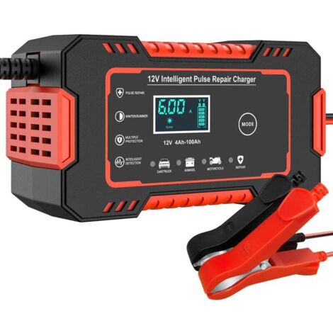 12V 6A Intelligent Car Battery Charger, 12V Car Battery Maintainer with Temperature Compensation (1/5)
