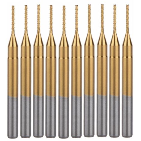 CCYKXA 10pcs 0.8mm Titanium Coated CNC Rotary Burrs Set (1/4)