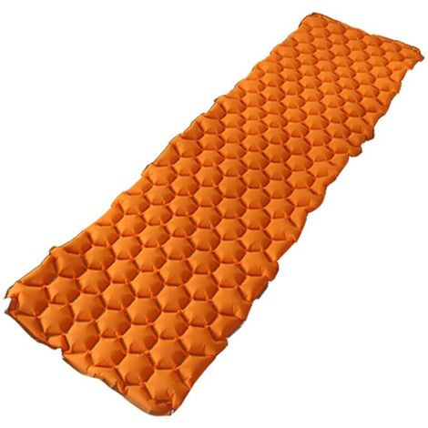 Ultralight Camping Inflatable Sleeping Pad Sun Protection Portable Waterproof Heat Insulation Mattress 190/60cm TPU/Nylon Material Orange (1/5)