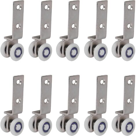 CCYKXA 6.5 x 1.9cm Metal Duct Elbow Bearing Pulley Block with Two Wheel Plastic for Sliding Door Window Cabinet (1/5)