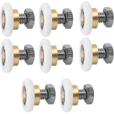 27MM Sliding Door, 8 PCS Shower Rollers, Shower Runners, Roller Wheel for Shower Door Sliding Rollers Door Replacement Wheel (1/4)