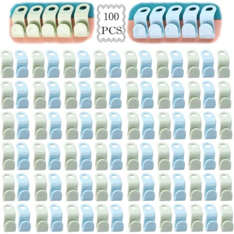 100 Pieces Plastic Hanger Hooks, Hanger Connector Hooks, Hanging Connectors, Waterfall Hangers for Clothes Coat Wardrobe Closet (1/5)