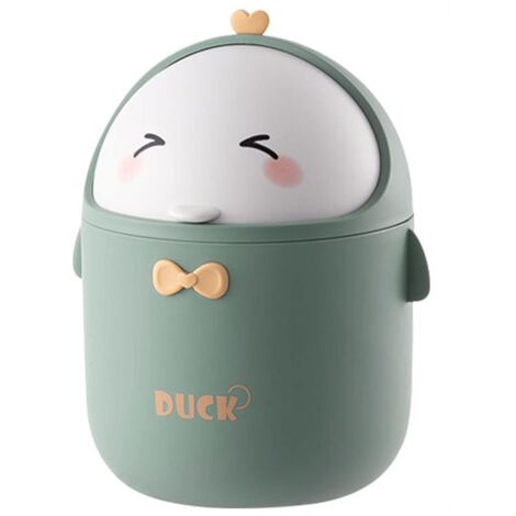 Mini Trash Can, Small Trash Can, 1X Table Trash Can with Lid, Small Bathroom Trash Can, for Bathroom, Kitchen, Office, Portable Cute Cartoon Style Trash Can, Yellow Yellow 1 (1/5)