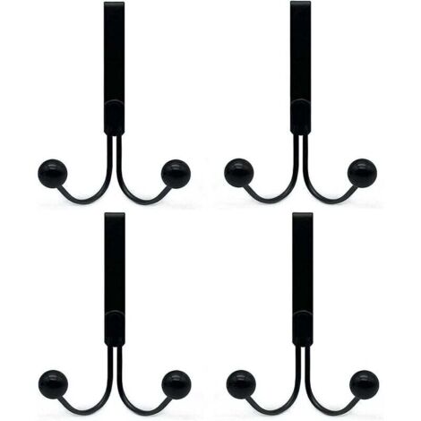 Bathroom Coat Hooks Set of 4 Over the Door Hooks Compatible with Clothes, Metal Door Hooks 2 Hooks (1/4)