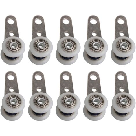 Set of 10 rollers for bay windows or sliding doors – metal and plastic – 4.5 x 1.9 cm