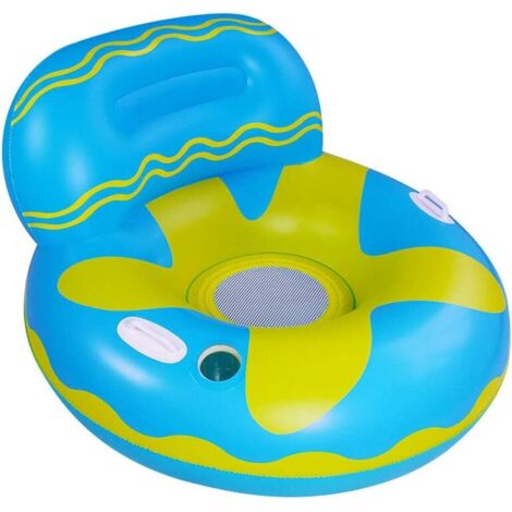 Pool Float, Floating Hammock, Beach Floats, Adult Floating Inflatable Hammock, Inflatable Swimming Ring with Backrest and Armrest Inflatable Sun Lounger for Summer Swimming Pool (Blue)