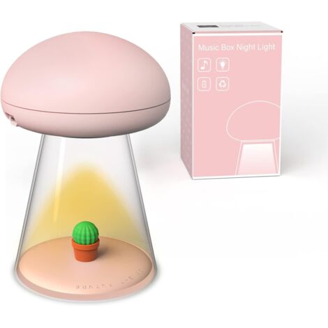 Baby Night Light, Kawaii Baby Lamp, Kids Night Light, Kids Lamp with 7 Color Changing And Dimming Functions, Usb Charged Baby Night Light, Mushroom Shape, With Music (1/5)