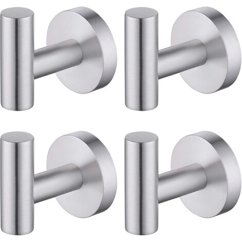 By Amazon Towel Hooks Wall Mounted Towel Hook For Bathroom Kitchen Bathrobe Cloths Hooks Brushed Stainless Steel 4 Pack, A2164DG-2-P4 (1/5)