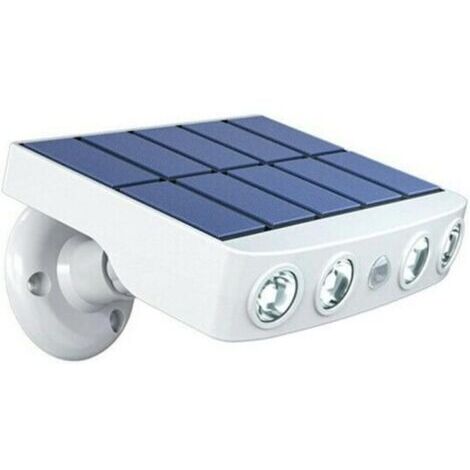 Adjustable, waterproof solar outdoor lamp with motion detector - High-quality fast charging panel - 4 cold white COB LEDs 500 lumens - Automatic switch-on IP65 snow rain heat [Energy class A+++]