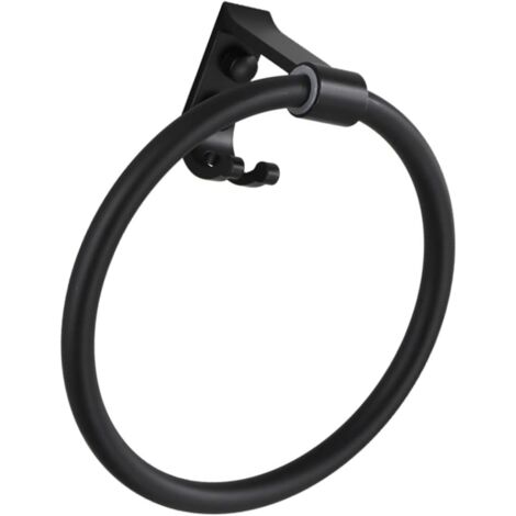 CCYKXA 1 Pc Towel Ring Hook Wall Towel Hook Towel Ring Wall Mounted Towel Ring Towel Ring Black Basket with Handle Clothes Rack Wall Mounted Aluminum (1/5)