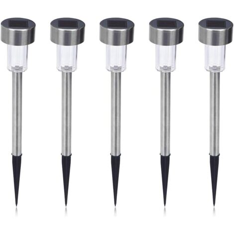 Outdoor Solar Lamp Solar Garden Beacon, Day White Lighting, IP44 Waterproof (Pack of 5) (1/5)