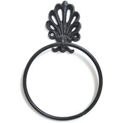 CCYKXA Cast Iron Towel Rack Ring Hanger Vintage Heavy Duty Metal Unique Rustic Bathroom Decor Hook Retro Creative Shelf Rack,A (1/5)
