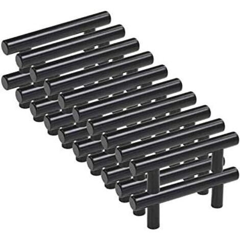 20pcs Black Furniture Handle Black Kitchen Furniture Handle T Black Drawer Cupboard Handles Center Distance 96mm