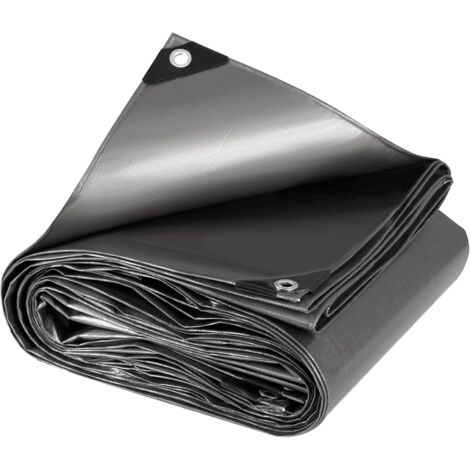 PE Tarpaulin Waterproof Heavy Duty Tarpaulin, Waterproof Cover Wood Tarpaulin Protective Cover with Eyelets Multi-Purpose, Grey, 2x3m (1/5)