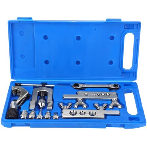 Flaring Tool Set, Professional Single Flaring Tool and Crimping Tool Kit for Reaming Aluminum Copper Pipe and Other Pipes - 10 Pieces