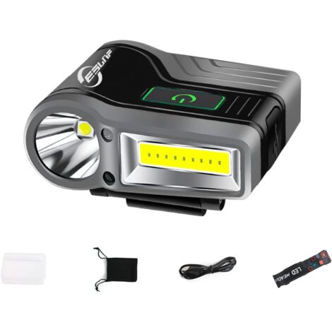 LED Clip Headlamp Waterproof Rechargeable Headlamp Powerful Headlamp with Sensor Control for Fishing, Running, Camping, Reading, Dog, Walking (1/5)