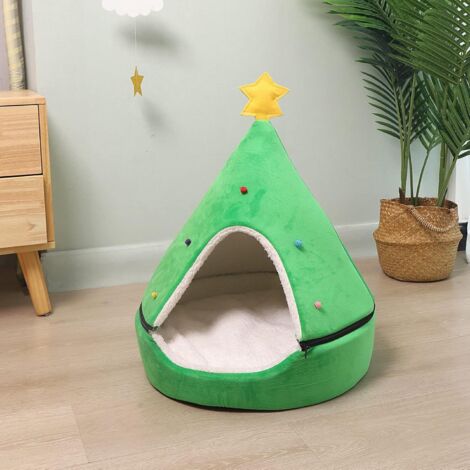 Cat Bed - Dog Bed - Soft and Washable - Christmas Tree - Pet Bed - Sofa for Cat or Dog Green One Size (1/5)