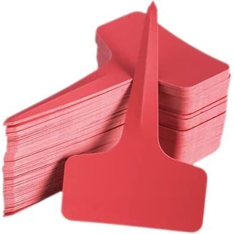 100PCS Plant Labels T-Type 100 Pcs Plastic Plant Tags Seedling Tag for Flower Vegetable Seed Garden Nursery (Red) (1/5)