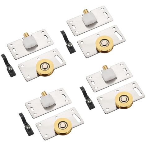 CCYKXA 4 Pairs Sliding Door Wheels, Sliding Door Rollers Cupboard Door Pulley Sliding Furniture Wheels for Cabinets, Wardrobes, Windows, Sliding Doors (1/5)