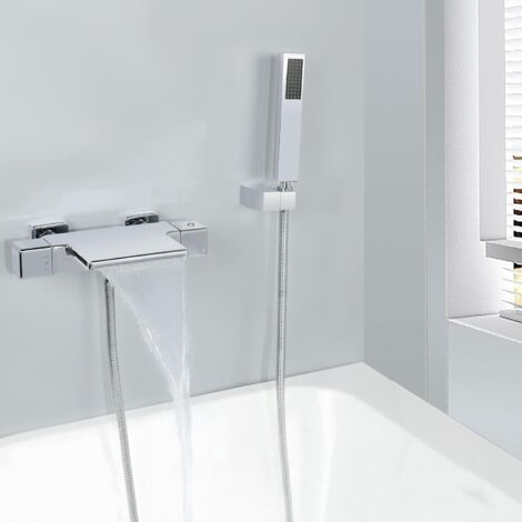 Waterfall Bathtub Faucet with Hand Shower - Chrome Brass Mixer Tap (1/5)