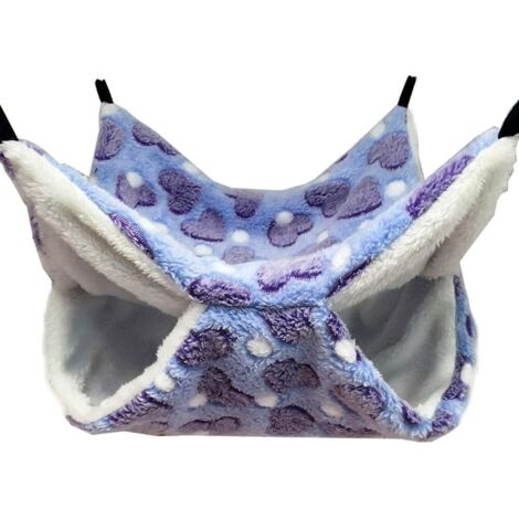 Small Pet Cage Hammock, Hammock, Hammock, Guinea Pig, Bedding, Warm Hammock for Chinchilla, Hamaster, Other Small Animals, 34 x 34cm (L x W) (Purple) (1/5)