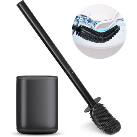 Silicone Toilet Brush and Holder, Quick Drying Silicone Brush with Removable Base (1/5)