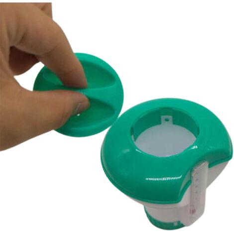 2 in 1 Floating Chlorine Dispenser and Thermometer for Swimming Pool, Pool, Spa, Water Park (13 x 12 x 5cm) (1/5)